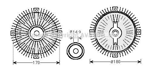 AVA QUALITY COOLING sankaba, radiatoriaus ventiliatorius MSC466